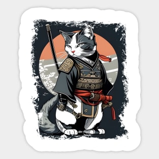 Japanese Cat Samurai Katana Catana - Cat lover Sticker